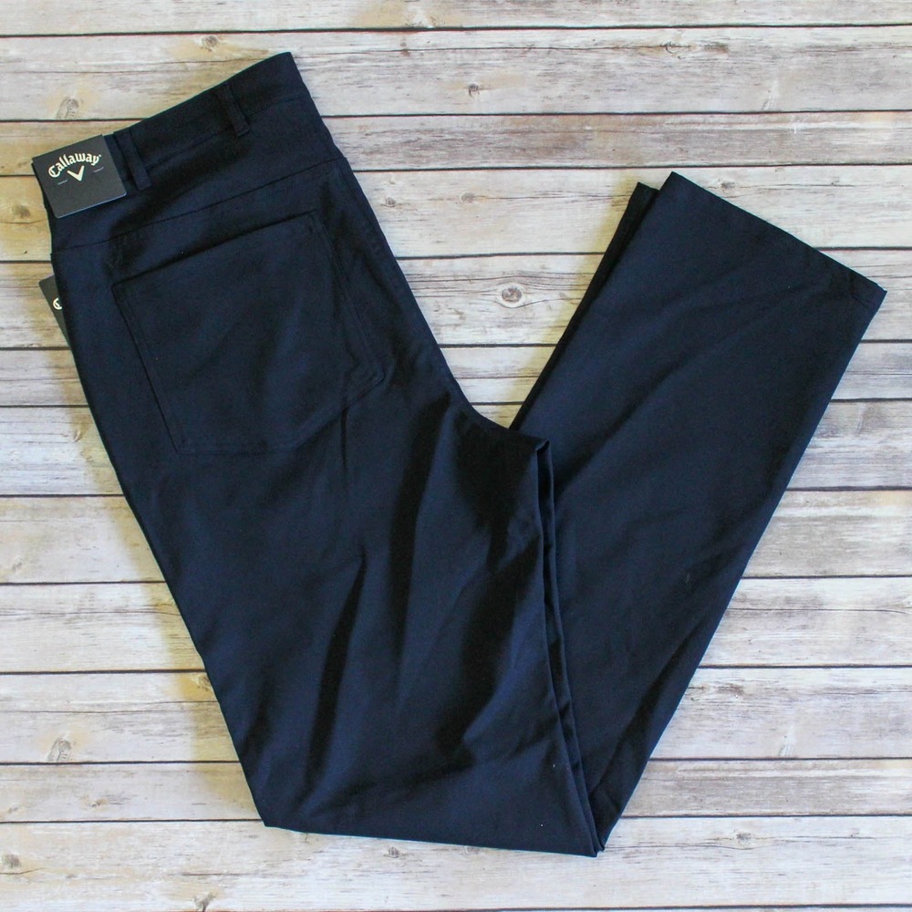 Callaway Golf Pants Mens 40 x 36 Black Opti-Dri 5-Pocket Stretch Trousers